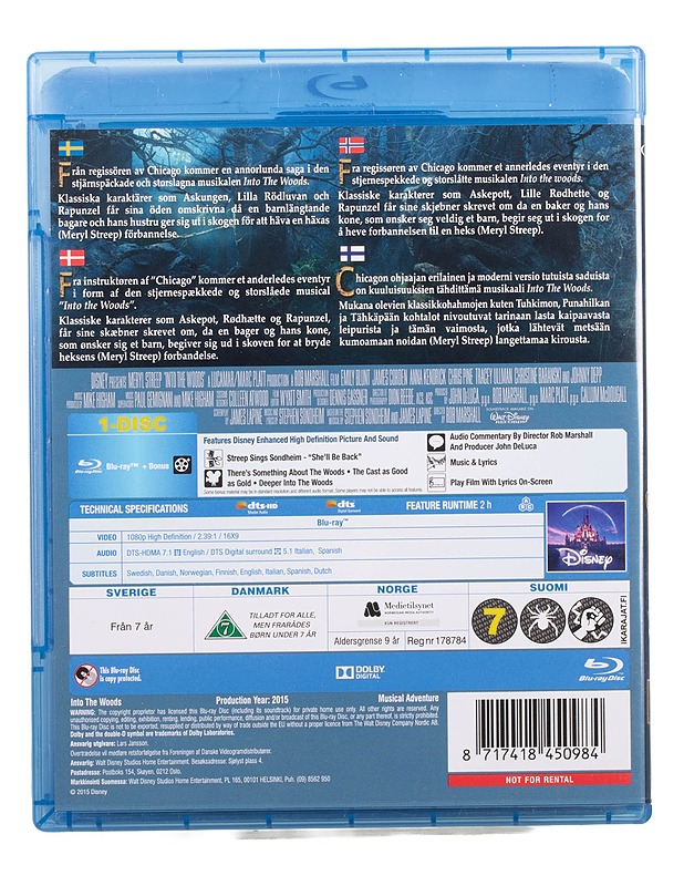 Into The Woods - Blu-Ray - Blu-ray-levyt - 10105468494 - 1