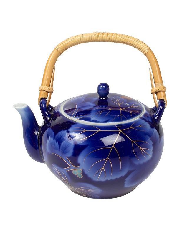 Kuvioitu teekannu ja 5 kuppia kannella - Tarjoiluastiat - 10105468511 - 1