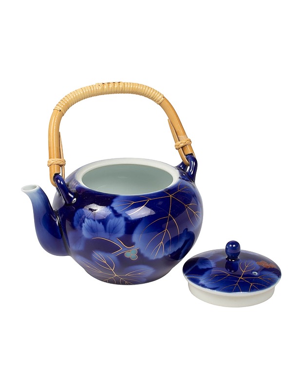 Kuvioitu teekannu ja 5 kuppia kannella - Tarjoiluastiat - 10105468511 - 2