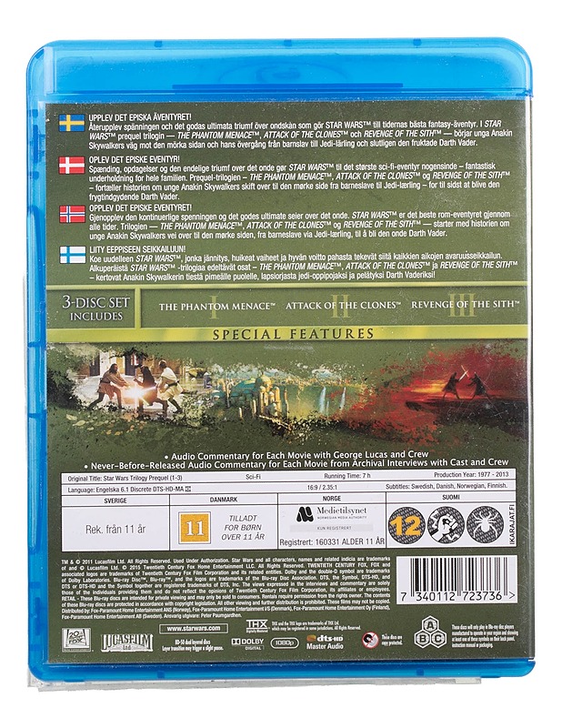 Star Wars I-III - Blu-Ray - Blu-ray-levyt - 10105468526 - 1