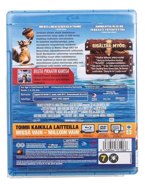 Ice Age 4: mannerten Mullistus - Blu-Ray + DVD - Blu-ray-levyt - 10105468532 - 1