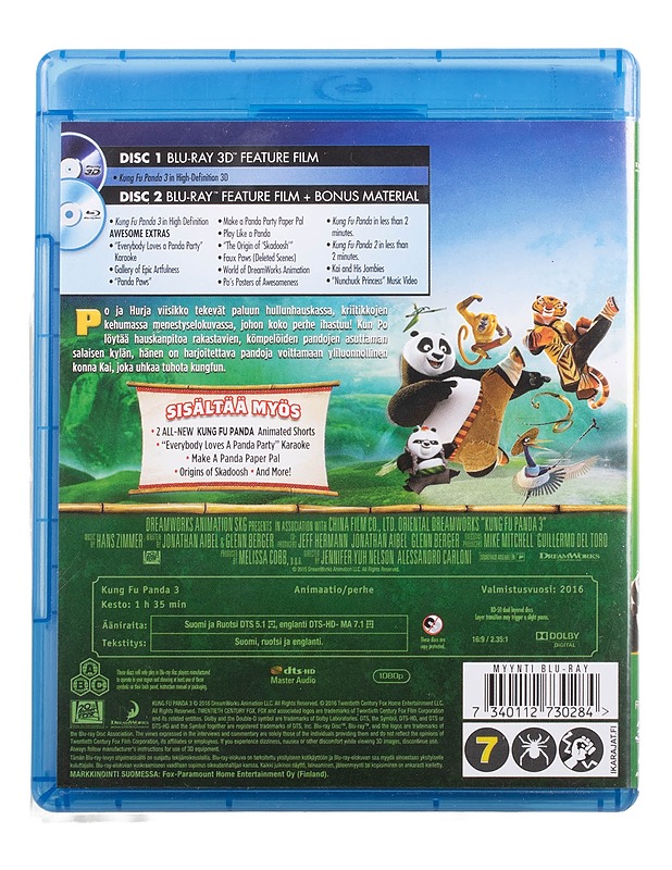 Kung Fu Panda 3 - Blu-Ray - Blu-ray-levyt - 10105468598 - 1