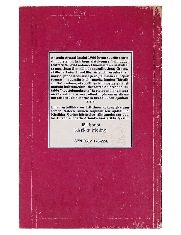 Lihan estetiikka : teatteri Artaud'n mukaan - Sontag, Susan - Tietokirjat ja oppaat - 10105468675 - 1