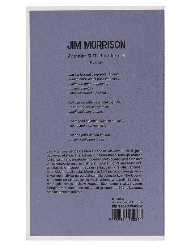 Jumalat & Uudet olennot : runoja - Morrison, Jim - Romaanit ja novellit - 10105468812 - 1