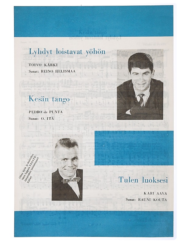 Lyhdyt loistavat yöhön - Toivo Kärki - Musiikki- ja elokuvakirjat - 10105468870 - 0