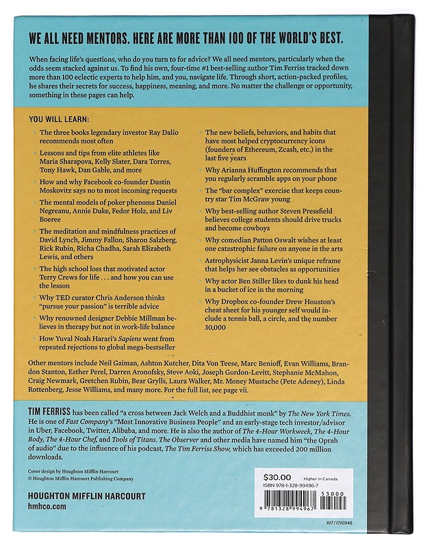 Tribe of Mentors : Short Life Advice From the Best in the World - Ferriss, Timothy - Tietokirjat ja oppaat - 10105468892 - 1