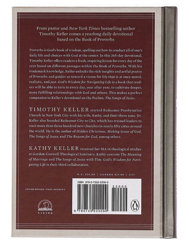 God's wisdom for navigating life  -Timothy Keller - Hyvinvointikirjat - 10105468928 - 1
