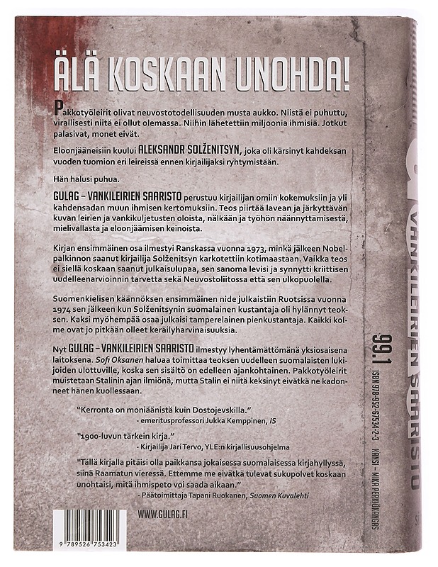 Gulag : vankileirien saaristo - Solzenitsyn, Aleksandr - Elämäkerrat ja muistelmat - 10105469514 - 1