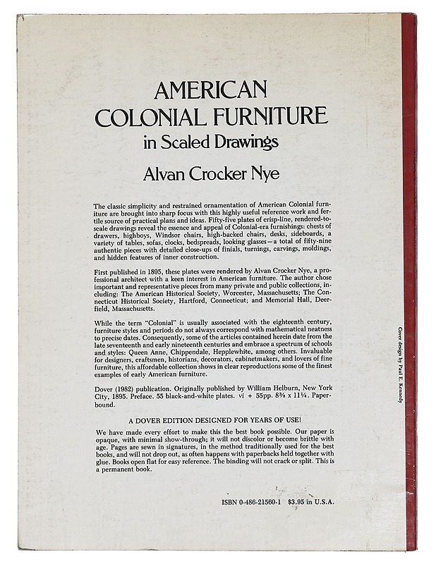 American Colonial Furniture is Scaled Drawings - Alvan Crocker Nye - Harrastekirjat - 10105469739 - 1