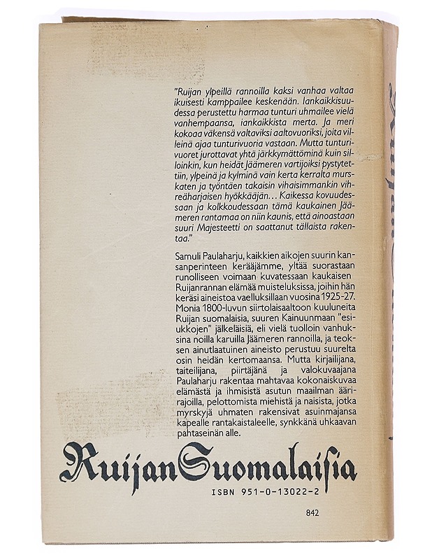 Ruijan suomalaisia - Paulaharju, Samuli - Historiakirjat - 10105469742 - 1