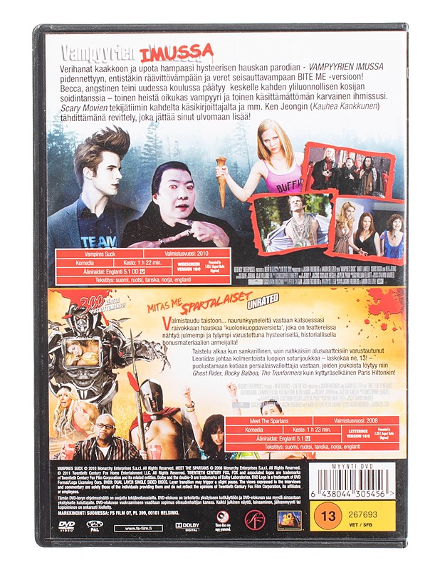 Vampyyrien Imussa/Mitäs Me Spartalaiset - DVD - DVD-elokuvat - 10105469743 - 1