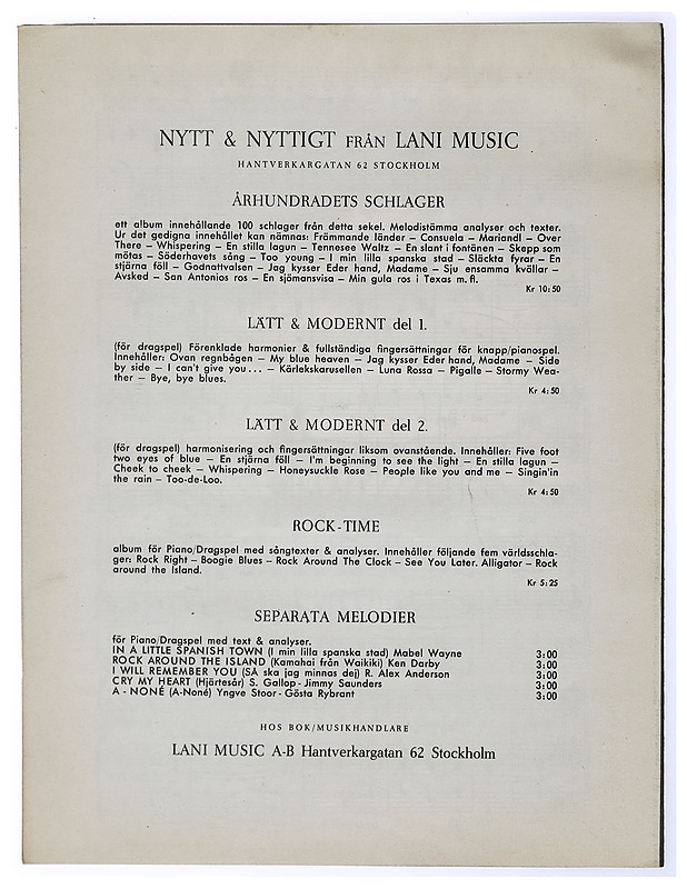 Minnenas park - Musiikki- ja elokuvakirjat - 10105469763 - 1