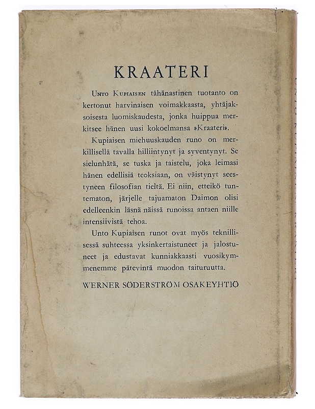 Kraateri - Unto Kupiainen - Runot ja näytelmät - 10105469847 - 1
