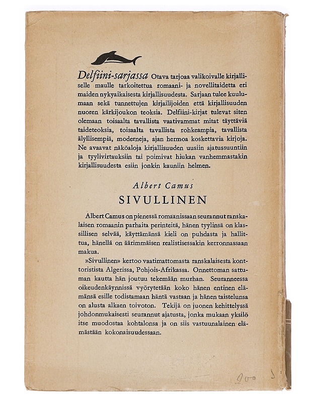 Sivullinen - Camus, Albert - Romaanit ja novellit - 10105469856 - 1
