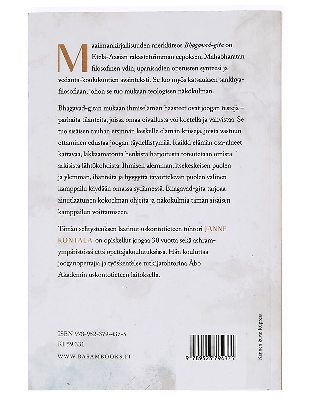 Bhagavad-gita : johdatus joogan salaisuuteen - Kontala, Janne - Tietokirjat ja oppaat - 10105469875 - 1