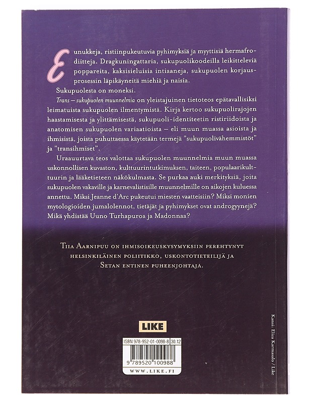 Trans : sukupuolen muunnelmia - Tiia Aarnipuu - Historiakirjat - 10105470113 - 1