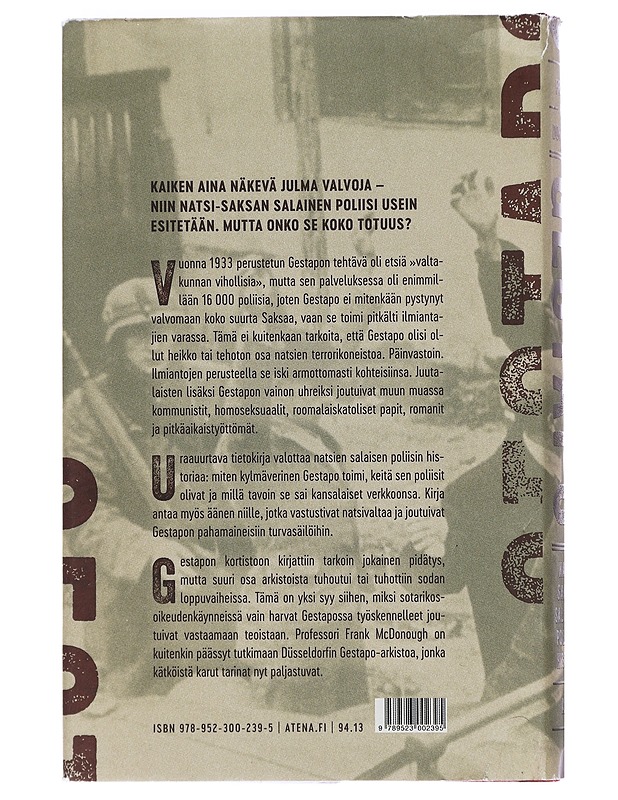 Gestapo : natsi-Saksan salaisen poliisin historia - McDonough, Frank - Elämäkerrat ja muistelmat - 10105470161 - 1