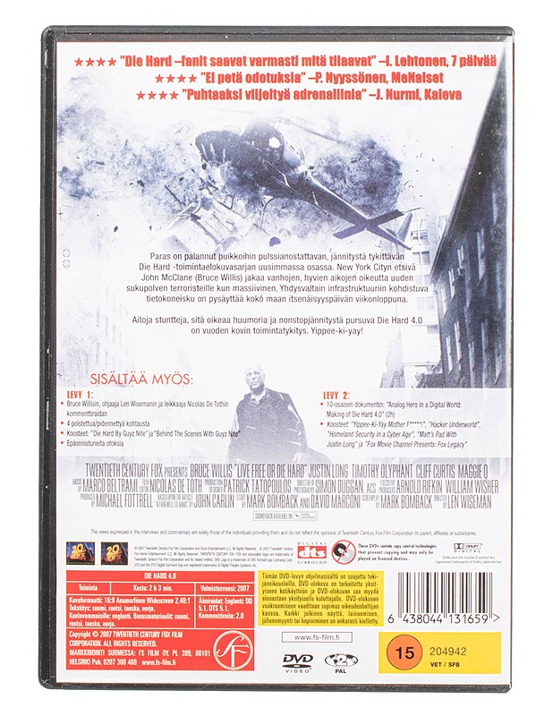 Die Hard 4.0 - DVD - DVD-elokuvat - 10105470355 - 1