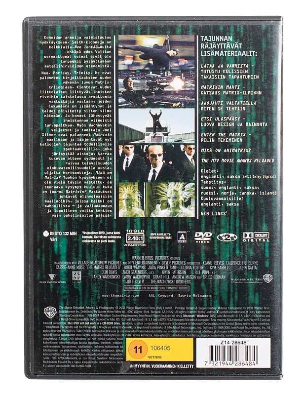 Matrix Reloaded - DVD - DVD-elokuvat - 10105470365 - 1