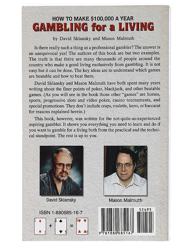 Gambling for a living - Sklansky - Tietokirjat ja oppaat - 10105470389 - 1