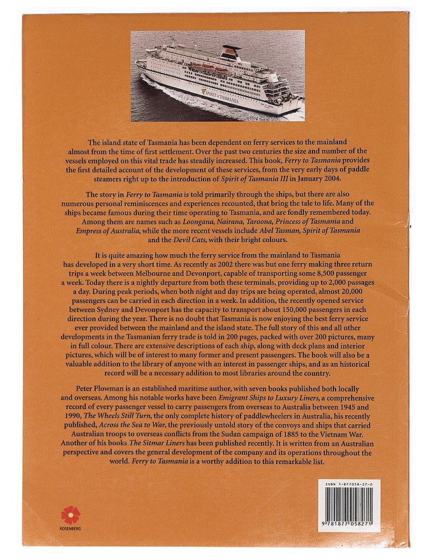 Ferry to tasmania: a short story - Peter Plowman - Historiakirjat - 10105470421 - 1