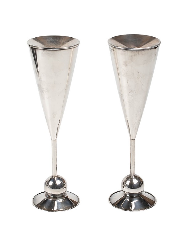 KULTAKESKUS RY hopeinen kynttilänjalka, 2 kpl - Kynttilänjalat - 10105470446 - 0