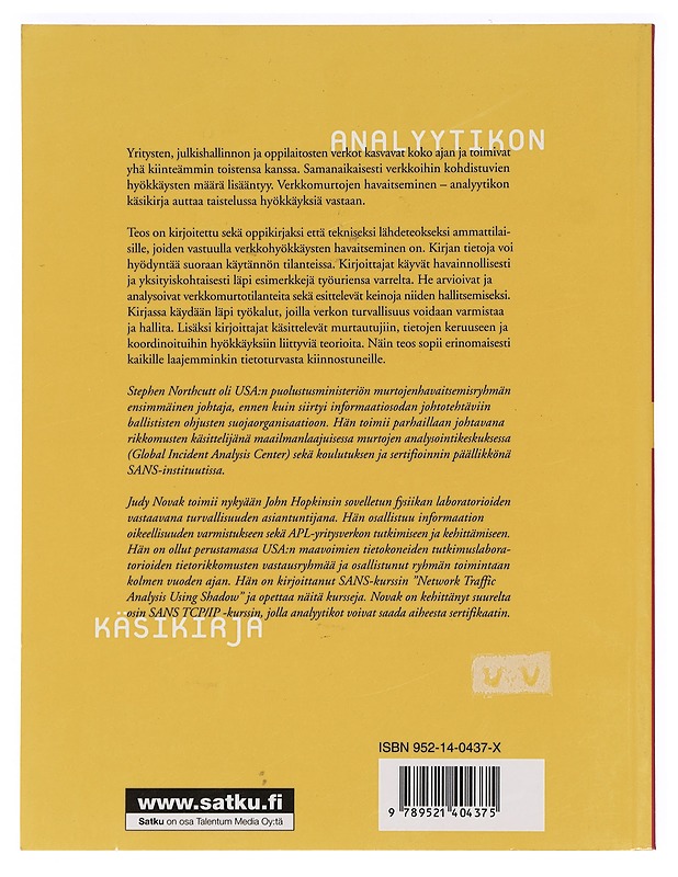 Verkkomurtojen havaitseminen : analyytikon käsikirja - Northcutt, Stephen - Tietokirjat - 10105470499 - 1