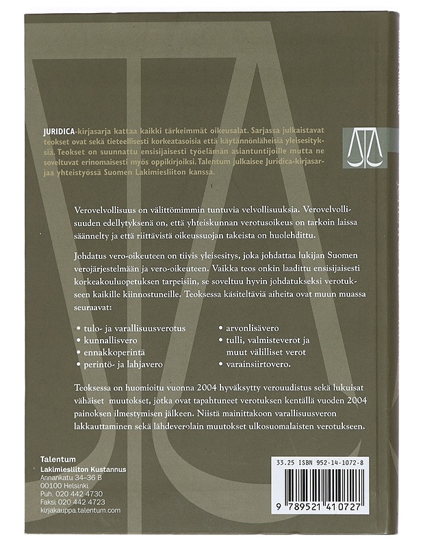 Johdatus vero-oikeuteen - Edward Andersson - Tietokirjat ja oppaat - 10105470791 - 1