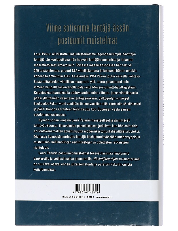 Hävittäjälentäjä - Pekuri, Lauri - Elämäkerrat ja muistelmat - 10105470887 - 1