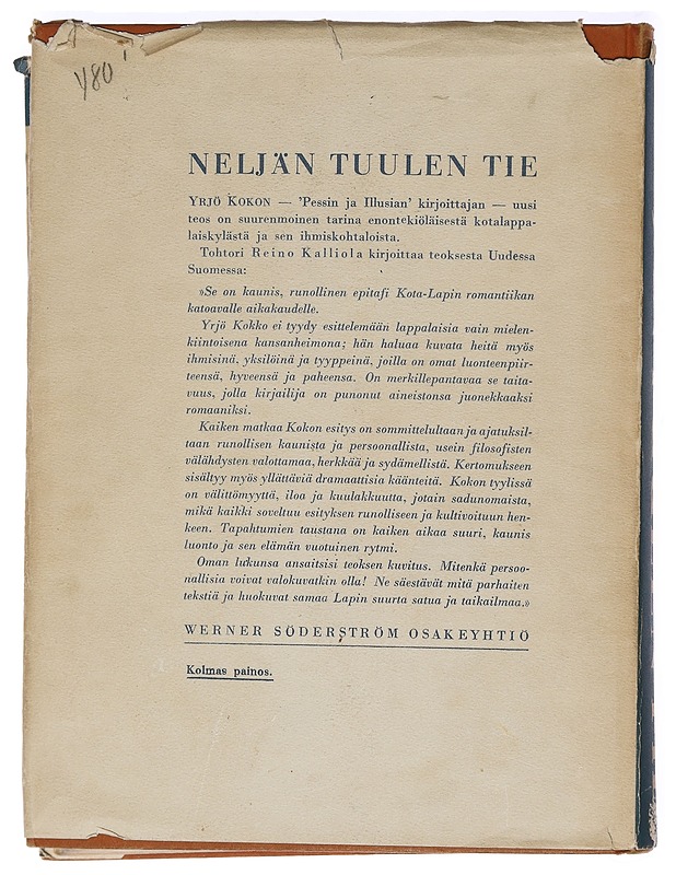 Neljän tuulen tie - Yrjö Kokko - Kaunokirjallisuus - 10105470924 - 1
