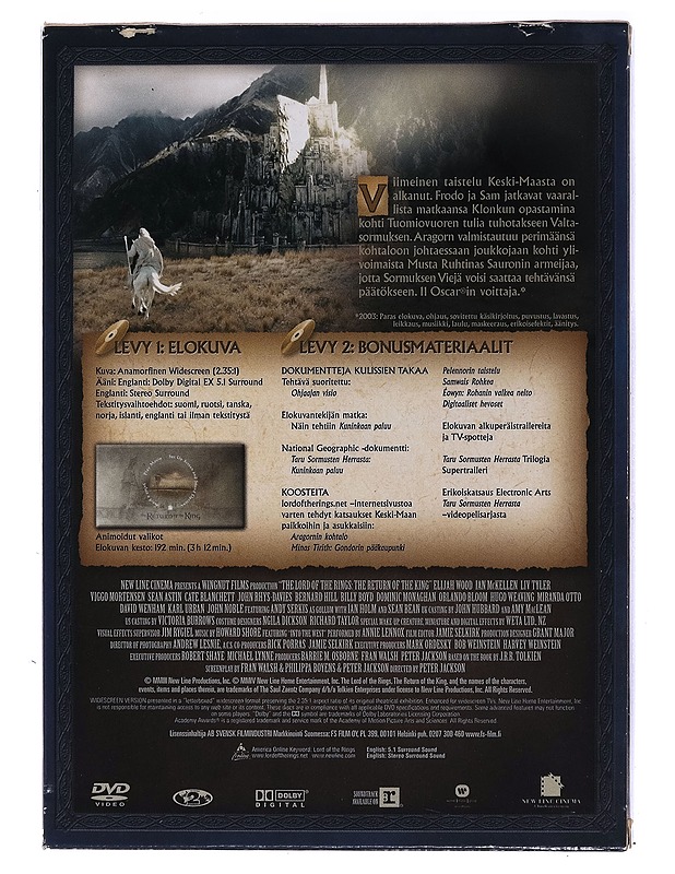 Taru Sormusten Herrasta: Kuninkaan Paluu - DVD - DVD-elokuvat - 10105470962 - 1
