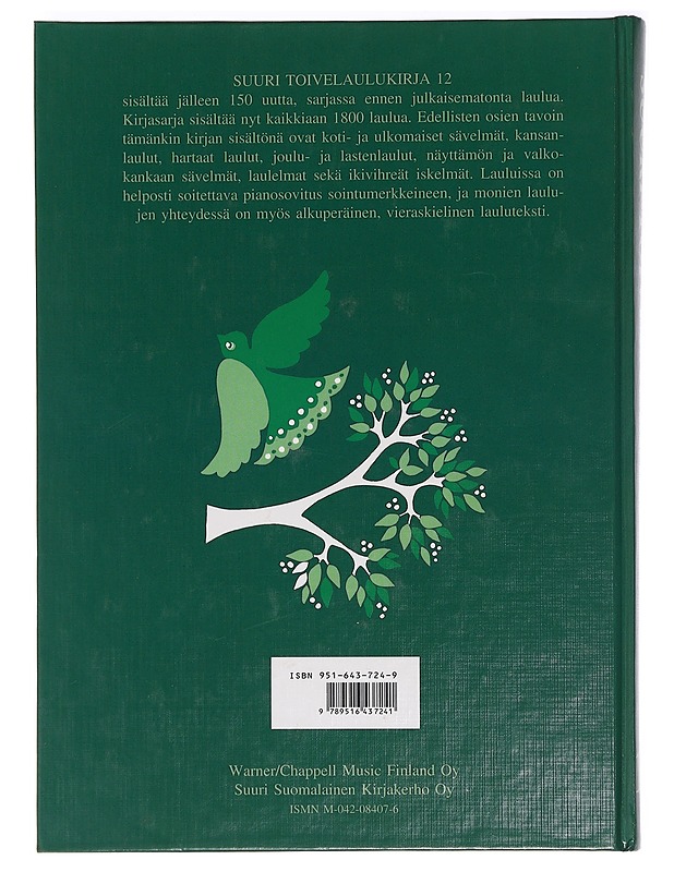 Suuri toivelaulukirja. 12 - toim. Heikki Uusitalo - Musiikki- ja elokuvakirjat - 10105470995 - 1