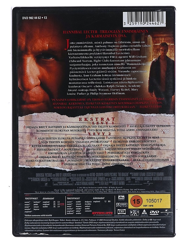 Punainen Lohikäärme - DVD - DVD-elokuvat - 10105471059 - 1