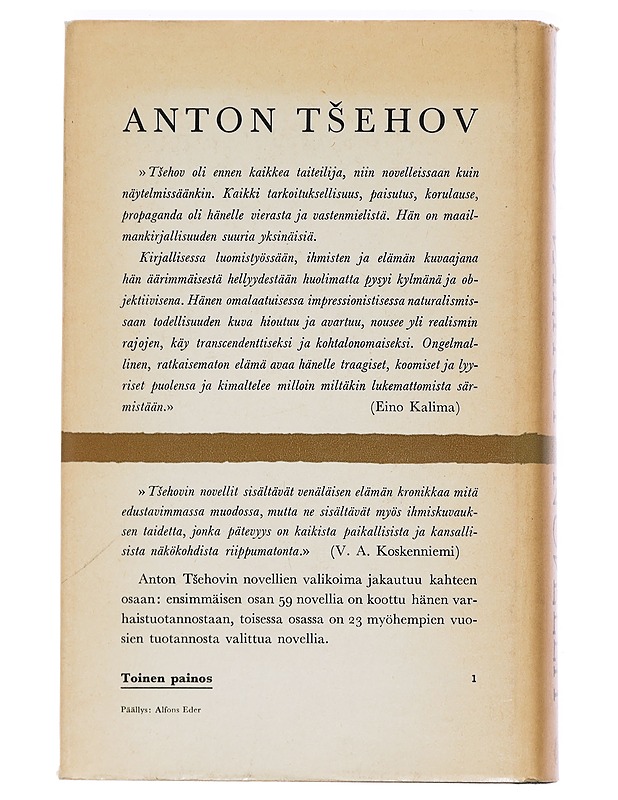 Valitut novellit 1-2 - Ts?ehov, Anton - Romaanit ja novellit - 10105471066 - 1