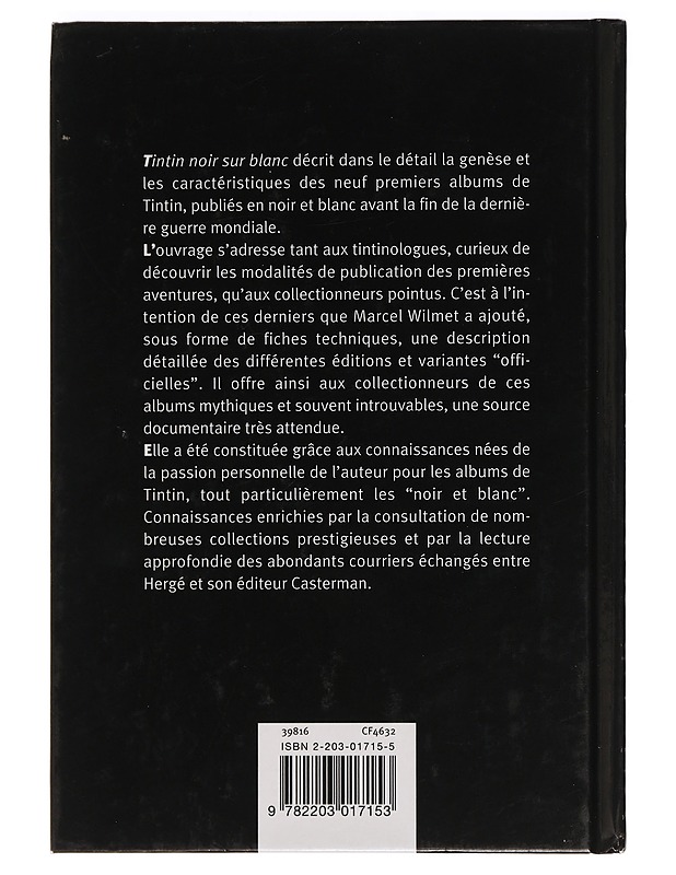 Tintin Noir Sur Blanc - Marcel Wilmet - Tietokirjat ja oppaat - 10105471136 - 1