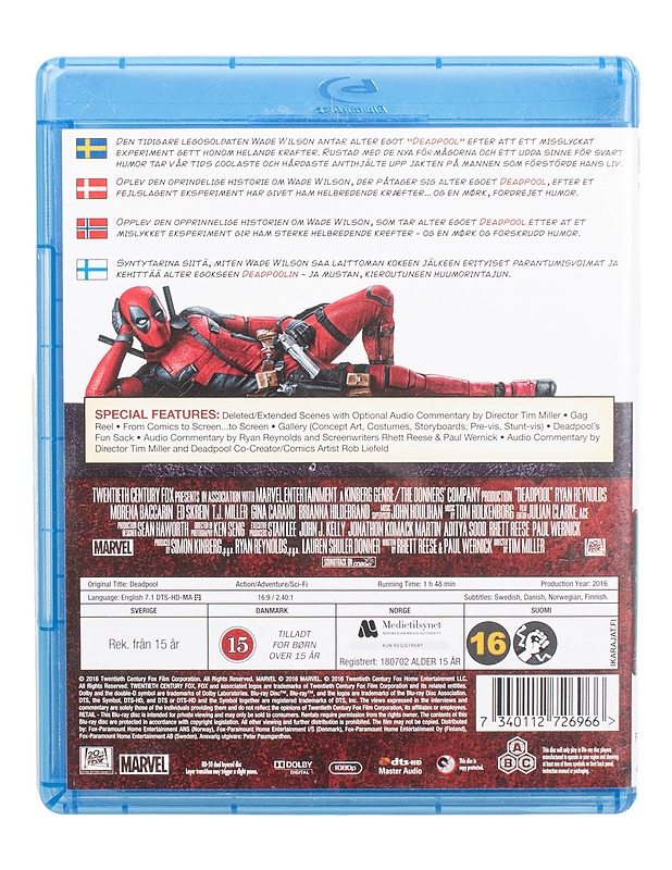 Deadpool - Blu-ray - Blu-ray-levyt - 10105471414 - 1