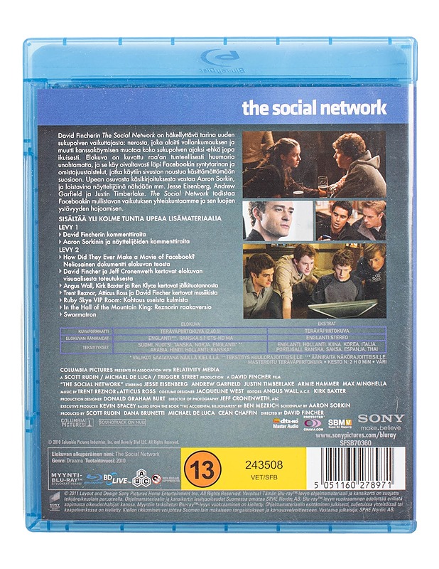 The Social Network - Blu-ray - Blu-ray-levyt - 10105471430 - 1