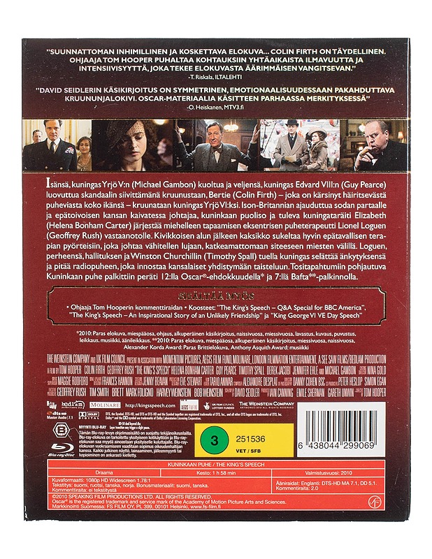 Kuninkaan puhe - Blu-ray - Blu-ray-levyt - 10105471468 - 1