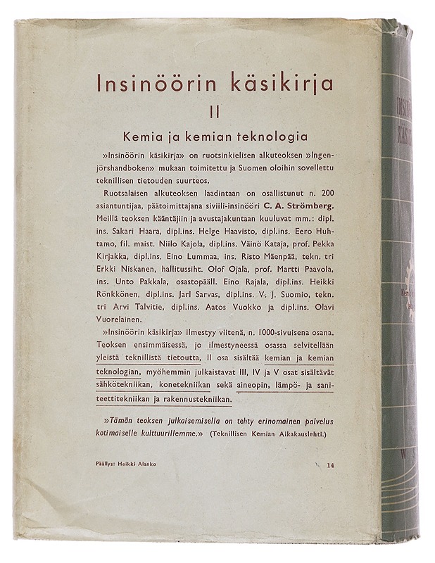 Insinöörin käsikirja II : Kemia ja kemian teknologia - Månsson, Sven O. - Tietokirjat ja oppaat - 10105471478 - 1