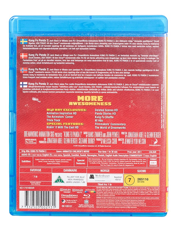 Kung Fu Panda 2 - Blu-ray - Blu-ray-levyt - 10105471489 - 1