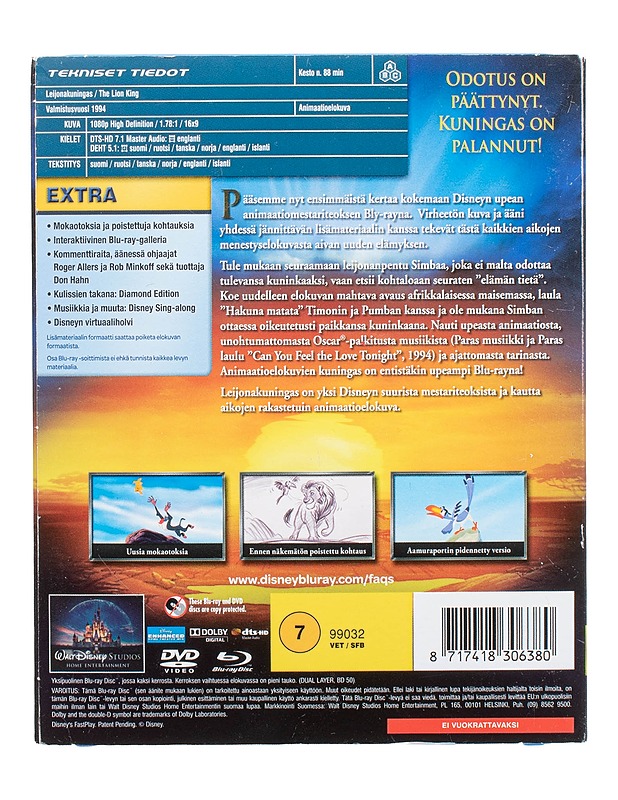 Leijonakuningas - Blu-ray + DVD - Blu-ray-levyt - 10105471490 - 1