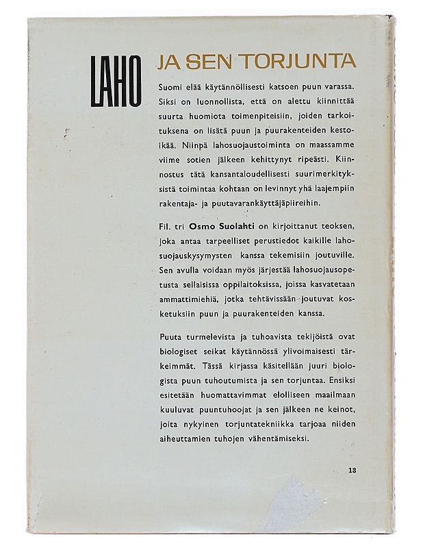 Laho ja sen torjunta - Osmo Suolahti - Harrastekirjat - 10105471579 - 1