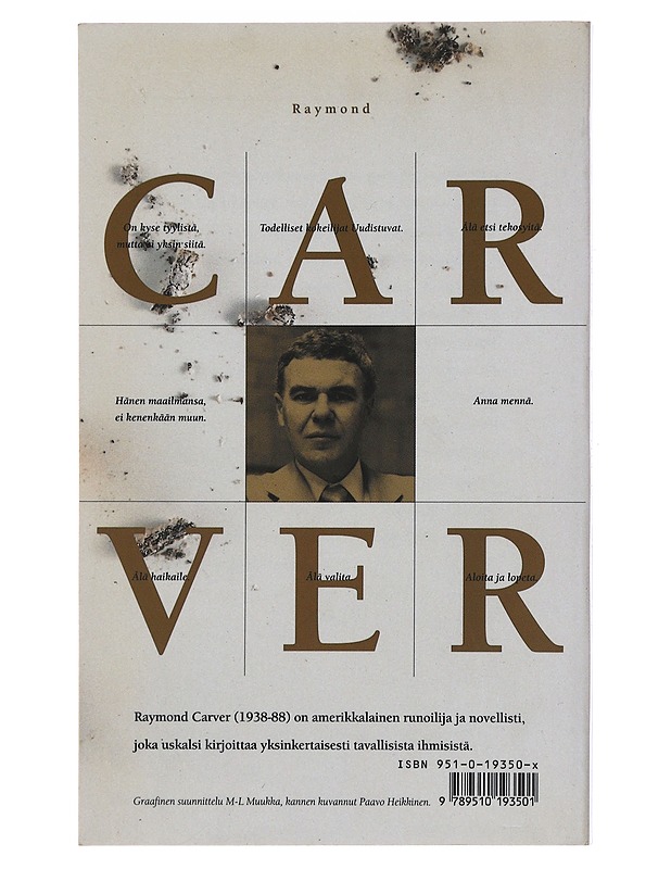 Rivi riviltä, lyönti lyönniltä - Carver, Raymond - Runot ja näytelmät - 10105471591 - 1