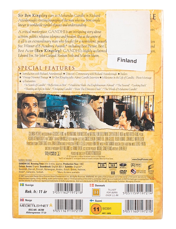 Gandhi - DVD - DVD-elokuvat - 10105471616 - 1