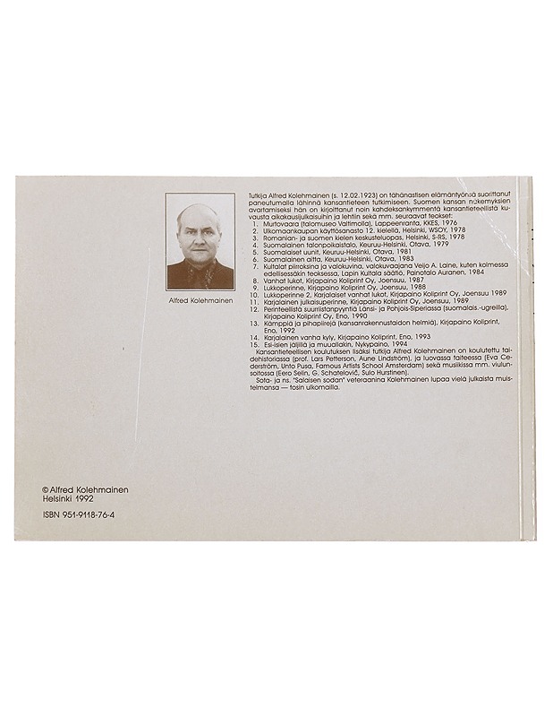 Kämppiä ja pihapiirejä - Kolehmainen, Alfred - Historiakirjat - 10105471706 - 1