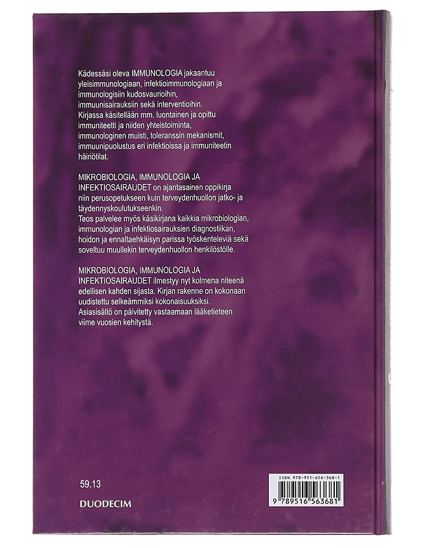 Mikrobiologia, immunologia ja infektiosairaudet. Kirja 2, Immunologia - Hedman, Klaus - Tietokirjat ja oppaat - 10105471823 - 1