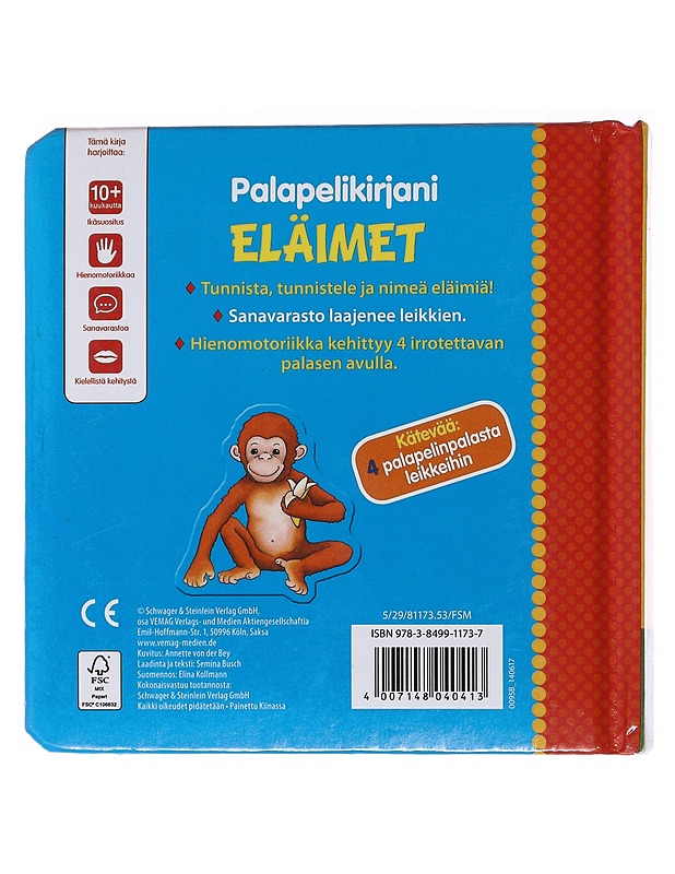Palapelikirjani Eläimet - opi ja leiki : 10+ kuukautta - Semina Busch - Lastenkirjat - 10105471852 - 1