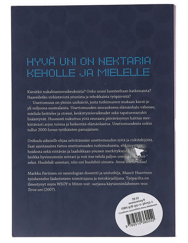 Unikoulu aikuisille : opi selättämään unettomuus - Partinen, Markku - Tietokirjat ja oppaat - 10105471889 - 1