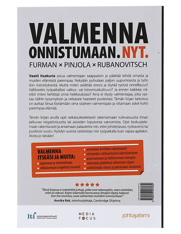 Valmenna onnistumaan. Nyt - Furman, Ben - Tietokirjat ja oppaat - 10105471982 - 1