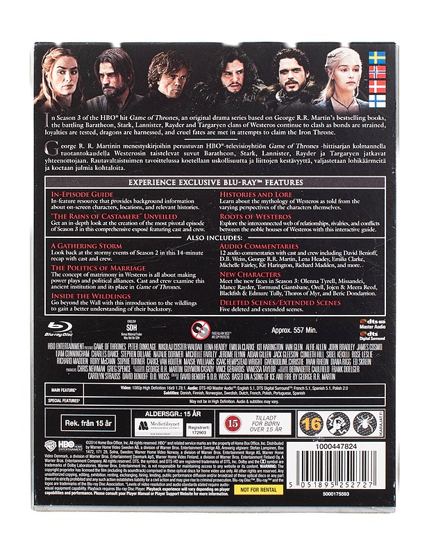 Game Of Thrones: The Complete Third Season - Blu-Ray - Blu-ray-levyt - 10105472125 - 1